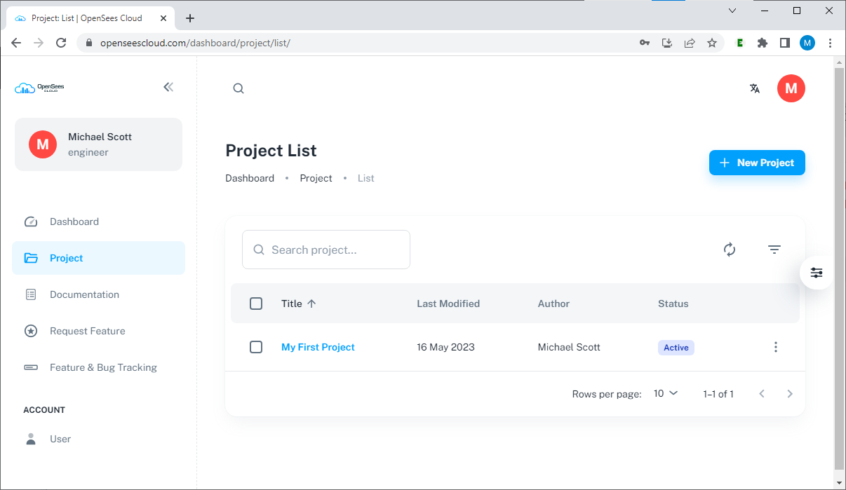 OpenSees Cloud Project Named