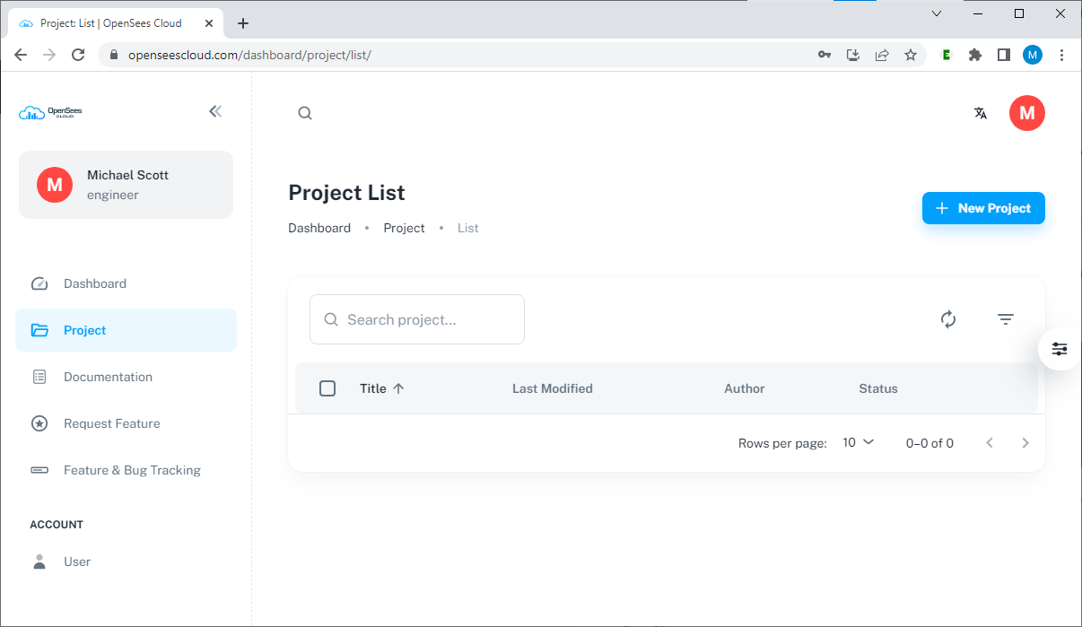 OpenSees Cloud Projects